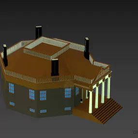 Antique House Greek Style 3d model