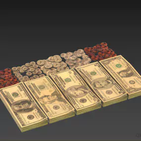 Us Dollar Money Stack 3d model