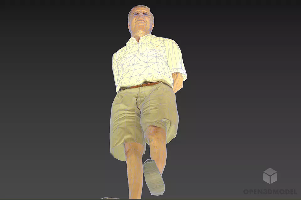 Standing Age Man Character 3d model 2