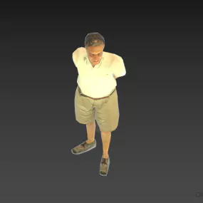 Standing Age Man Character 3d model