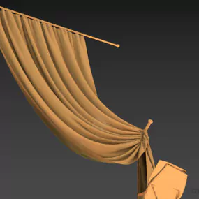Antique Curtain Collapsed 3d model