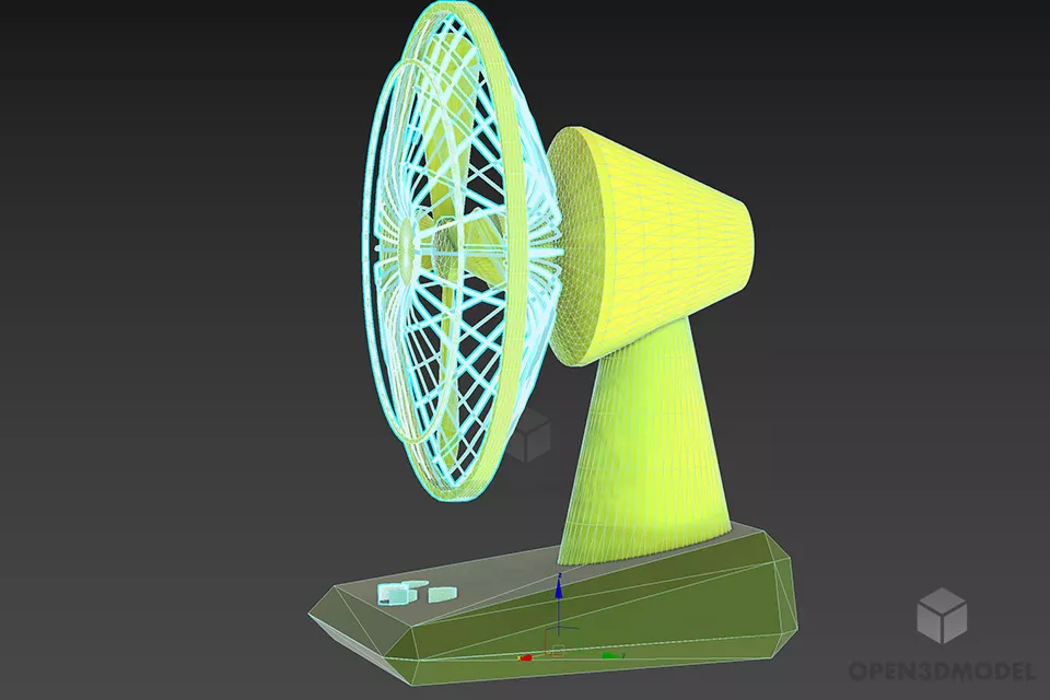 Low Electric Fan 3d model 2