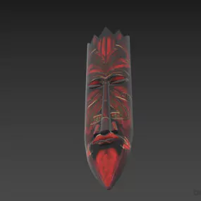 Traditional African Decor Mask 3d model