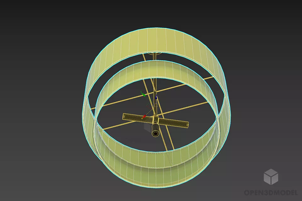 Pendant Lamp Two Tier Round Shade 3d model 2