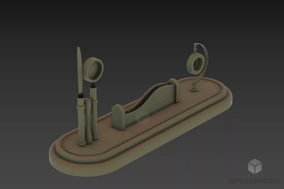 Simple Glass Table With Thin Shelf 3d model