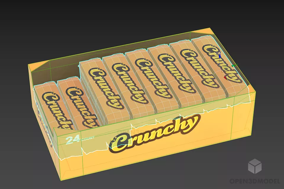 Box Chocolate Bar 3d model 2