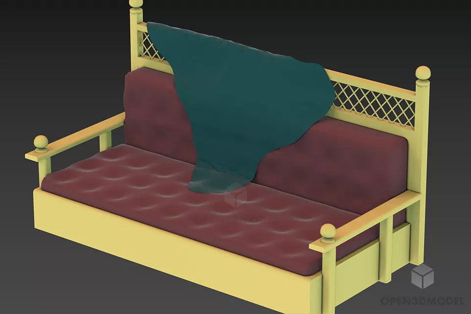 Sofa Wood Frame Upholstery Minotty 3d model