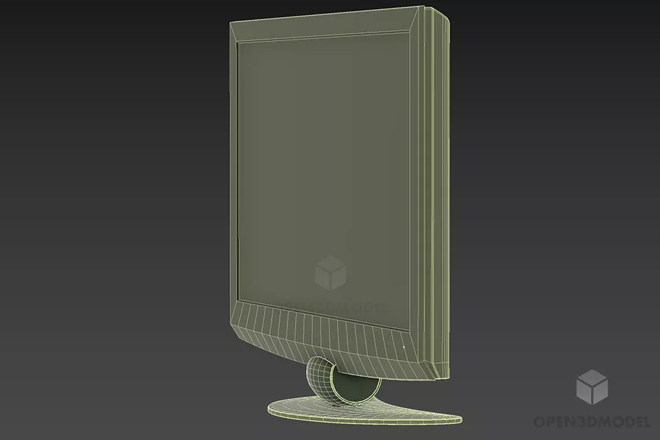 Tv Lcd Black Frame 3d model 2