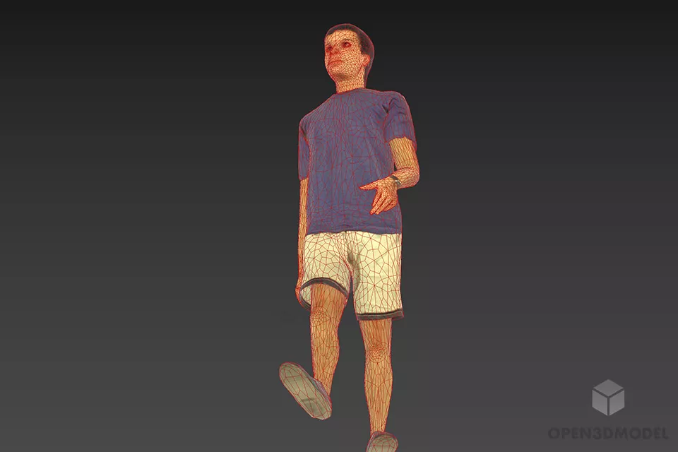 Man Character Walking Pose 3d model 2