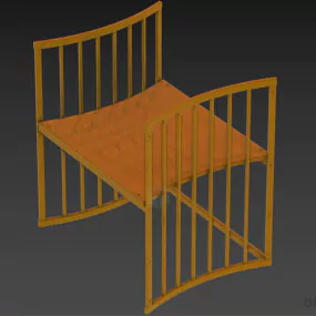 Wooden Table Stool 3d model