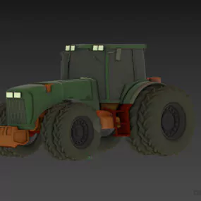 Old Tractor Machine 3d model
