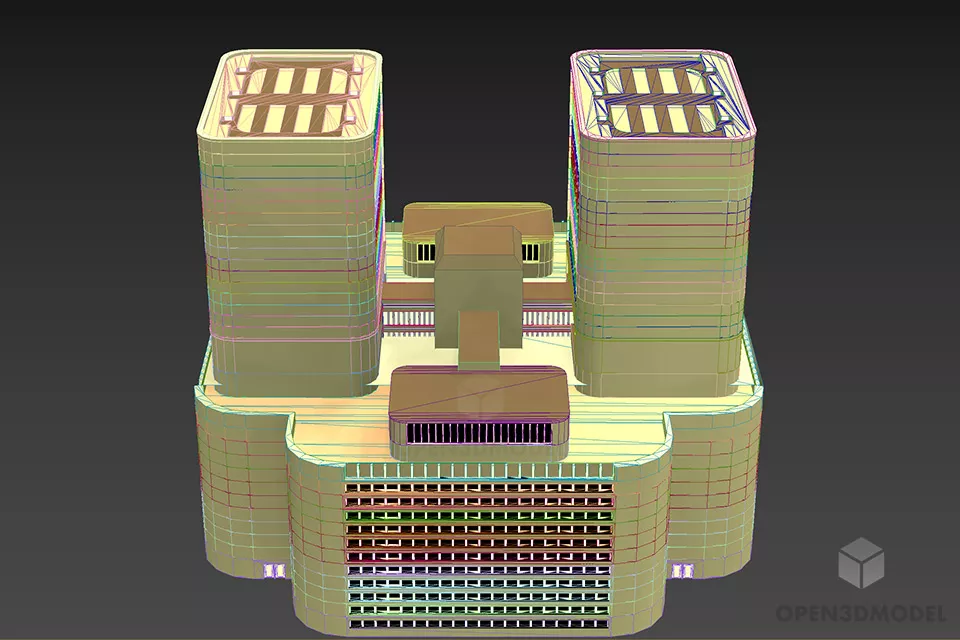 Building Complex Used Architecture Design 3d model 2
