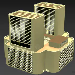 Building Complex Used Architecture Design 3d model