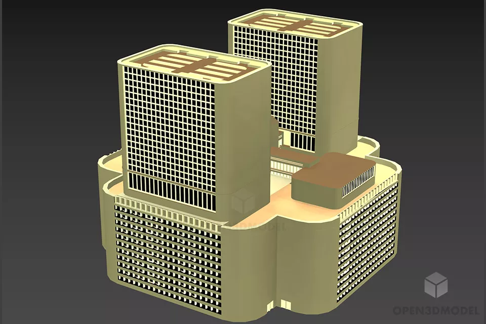 Skyscraper Building Hearst Tower 3d model