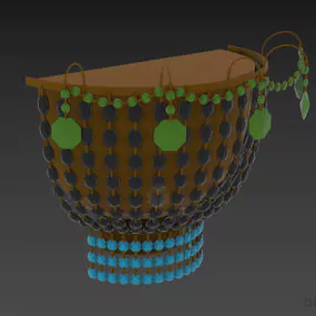Crystal Sconce Lamp Curved Shade 3d model