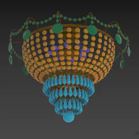 Boutique Ceiling Lamp Crystal Shade 3d model