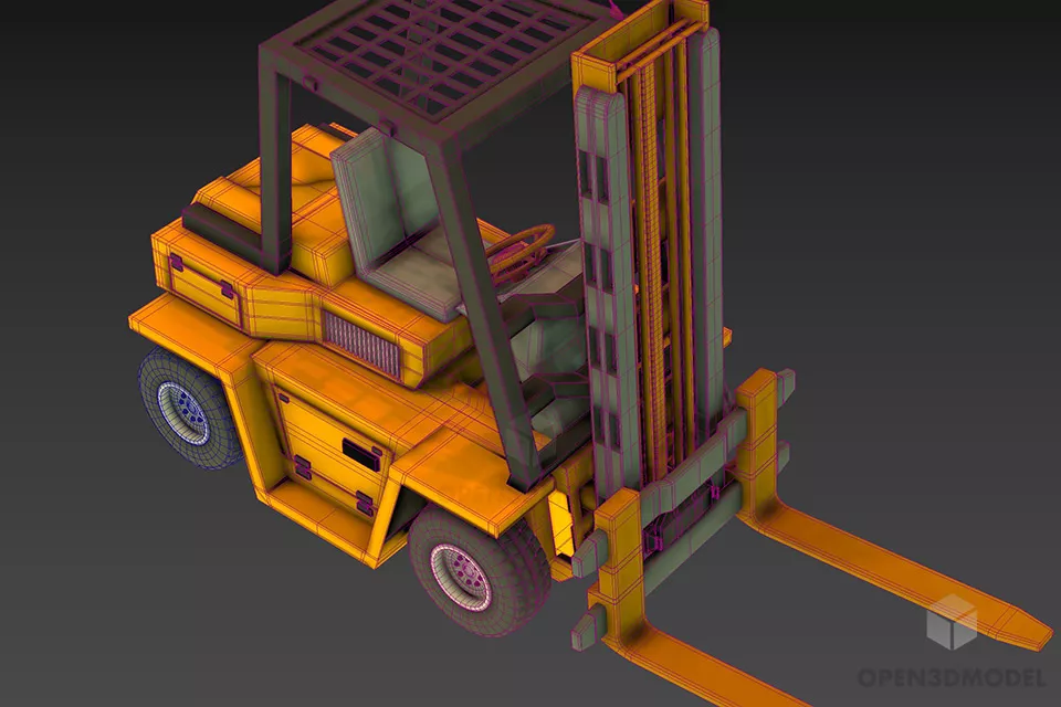 Autoloader Forklift Vehicle 3d model 2
