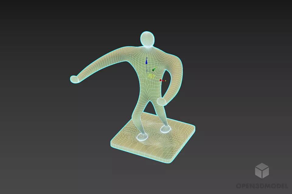 Figurine Human Abstract Shape 3d model 2