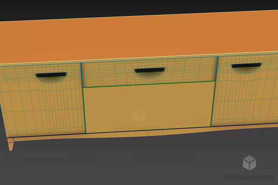 Modern Locker Furniture Almira 3d model 2