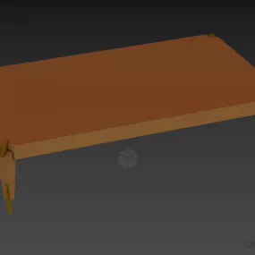 Walnut Dining Table With Stylist Leg 3d model