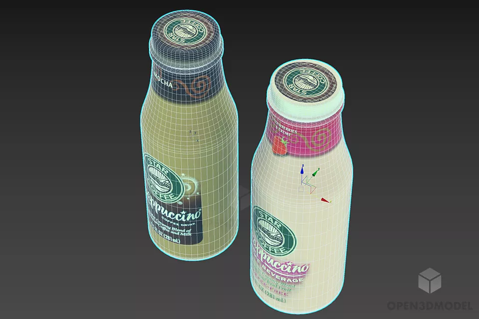 Glass Bottle Coffee Set 3d model 2