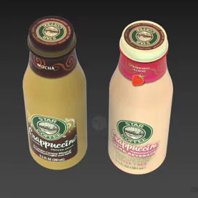 Glass Bottle Coffee Set 3d model