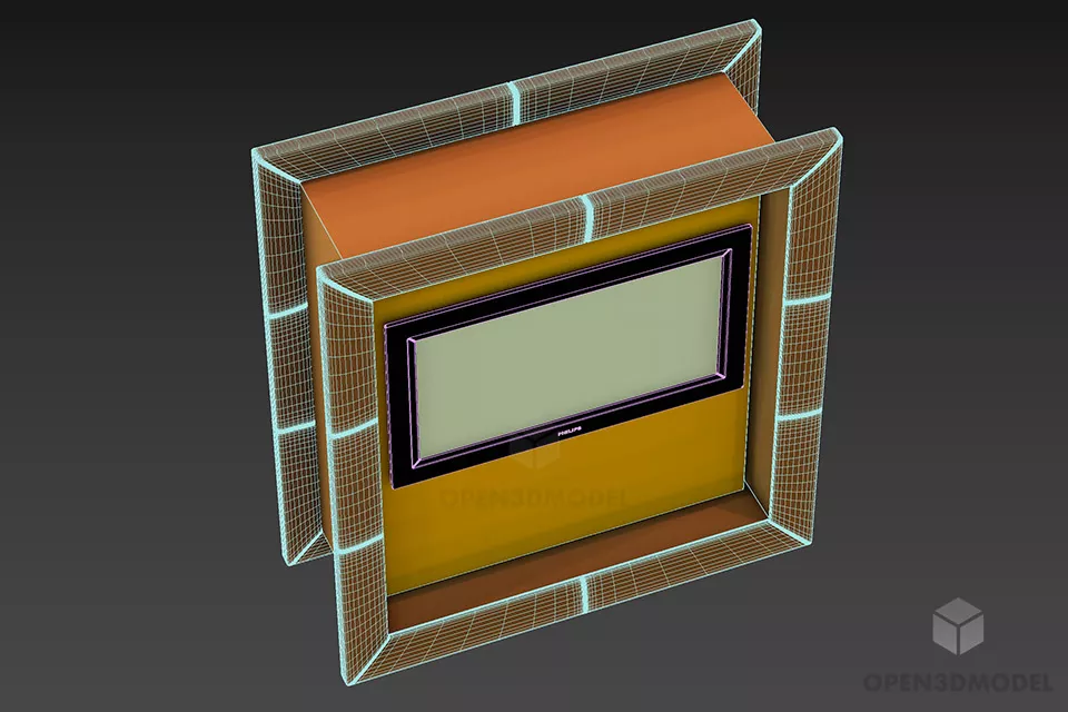 Tv Stand Cabinet Decorative 3d model 2