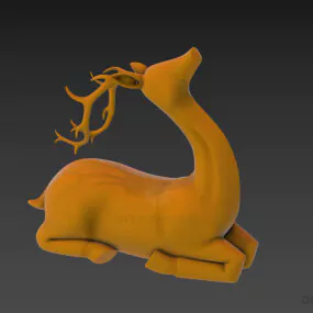Figurine Deer With Horn 3d model