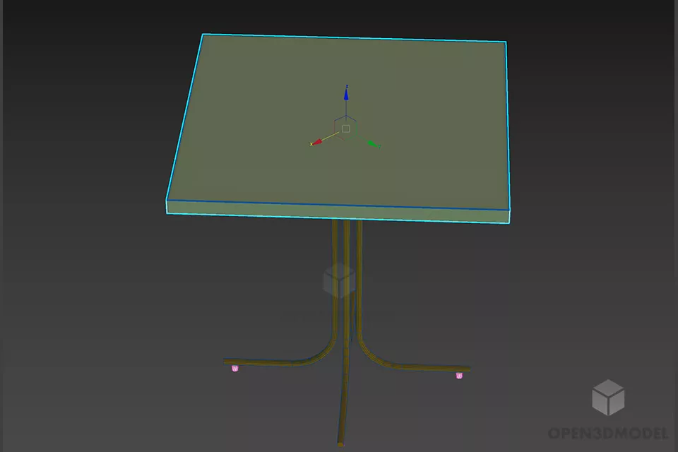 High Square Coffee Table 3d model 2