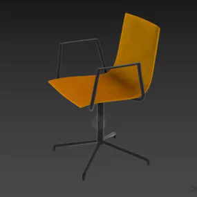 Office Armchair With Stainless Steel Legs 3d model