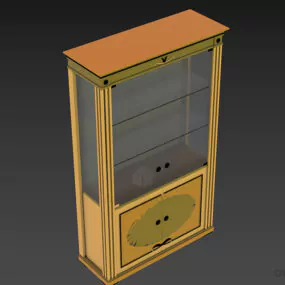 Antique Glasscase Shelf Cabinet 3d model
