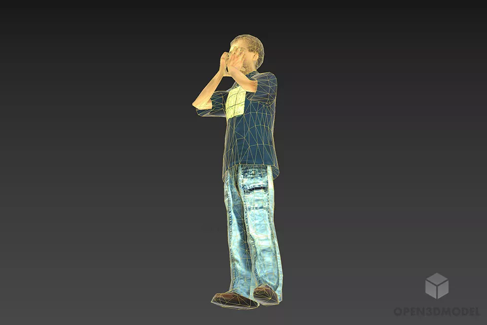 Young Boy Character 3d model 2