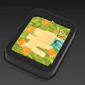 Salad In Plastic Box 3d model