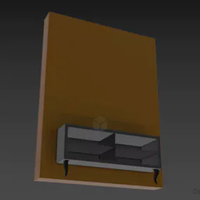 Ash Wood Rack With Black Shelf Bottom 3d model