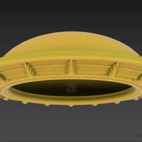 Glass Round Lamp Ceiling Mounted 3d model