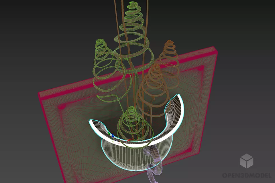 Vase Decoration Wall Mounted 3d model 2