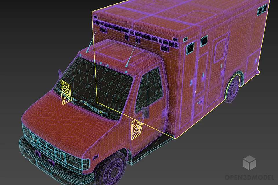 Us Ambulance Car 3d model 2