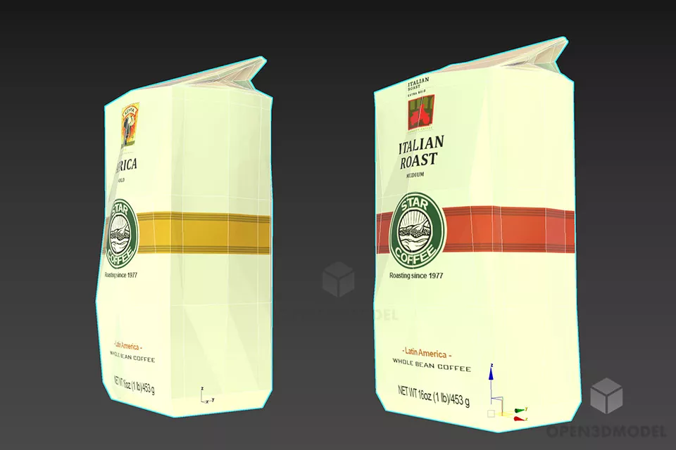 Coffee Packet 3d model 2