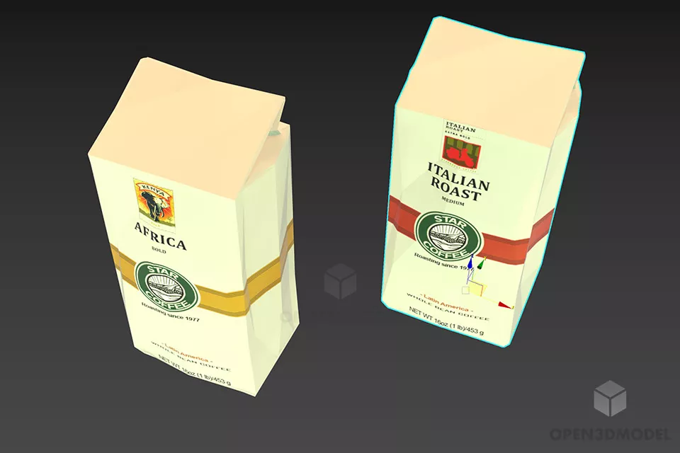 Coffee Packet Free 3d Model - .3ds, .gsm - Open3dmodel