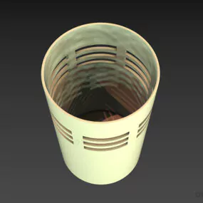 Aluminum Trash Bin 3d model