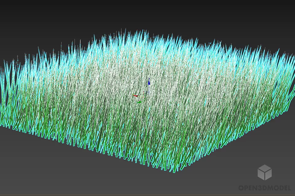 Square Of Grass Generator Modular 3d model 2