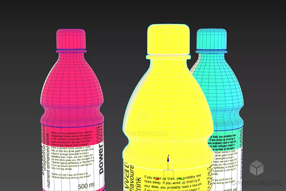 Water Bottle 300ml 3d model 2