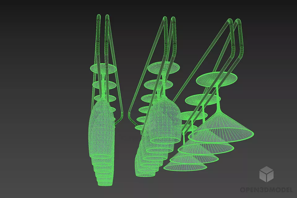 Stemware With Glass Holder 3d model 2