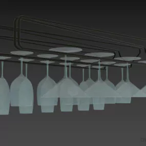 Stemware With Glass Holder 3d model