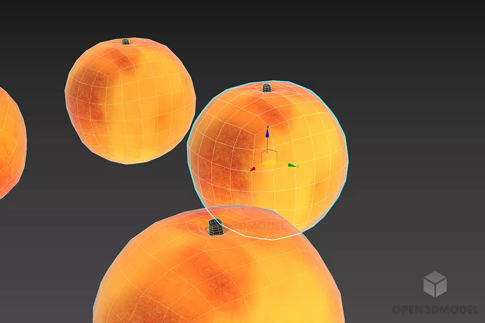 Peaches Fruit 3d model 2