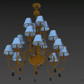 Antique Golden Chandelier Lamp 3d model