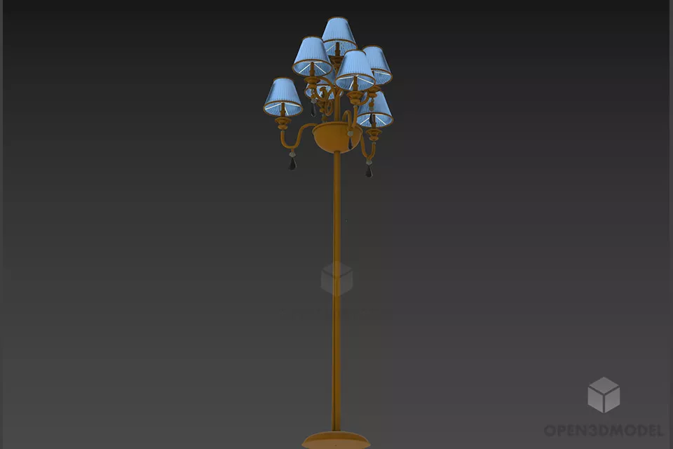Hanging Pendant Lamp With Square, Cylinder Shade 3d model