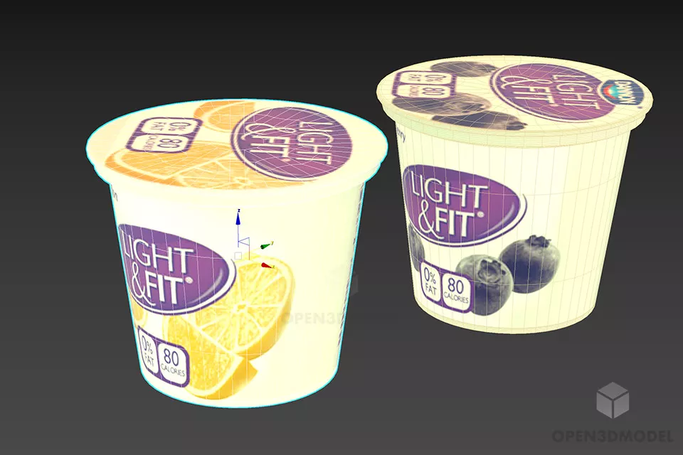 Yogurt Dairy Food Product 3d model 2