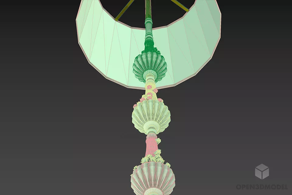 Elegant Torchere Lamp For Hotel 3d model 2