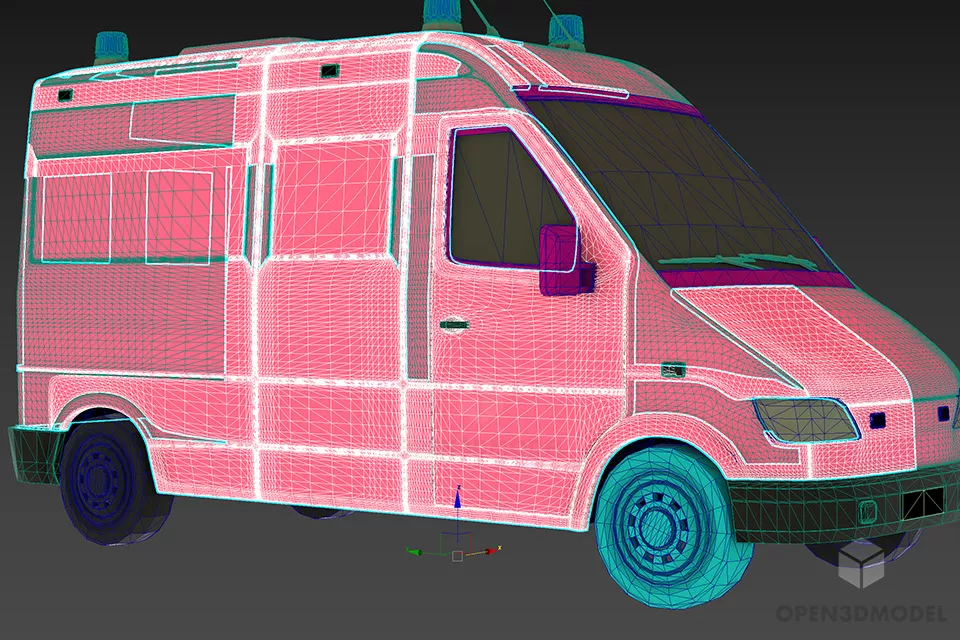 Western Ambulance Car 3d model 2